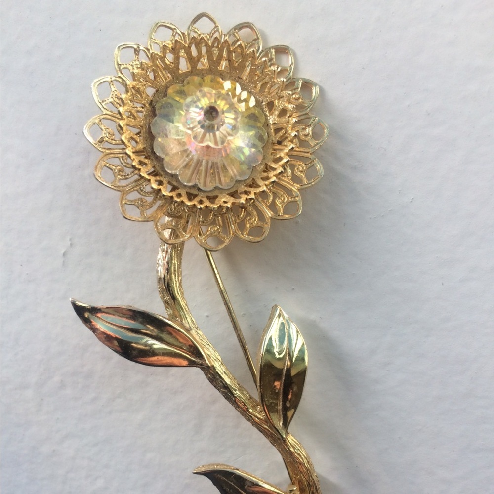 Vintage Sunflower Brooch